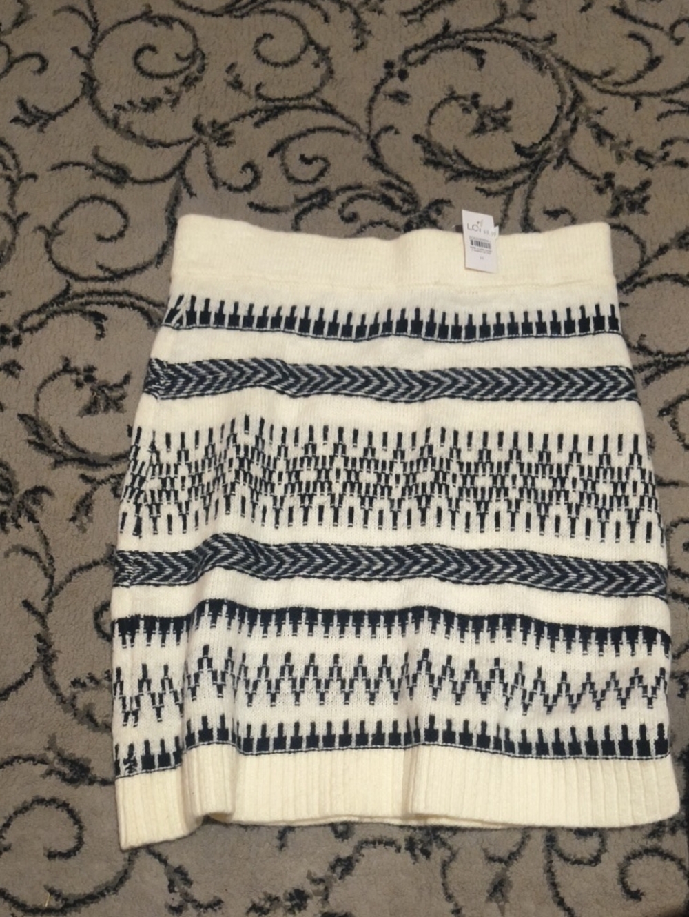 Loft fair isle sweater knit skirt